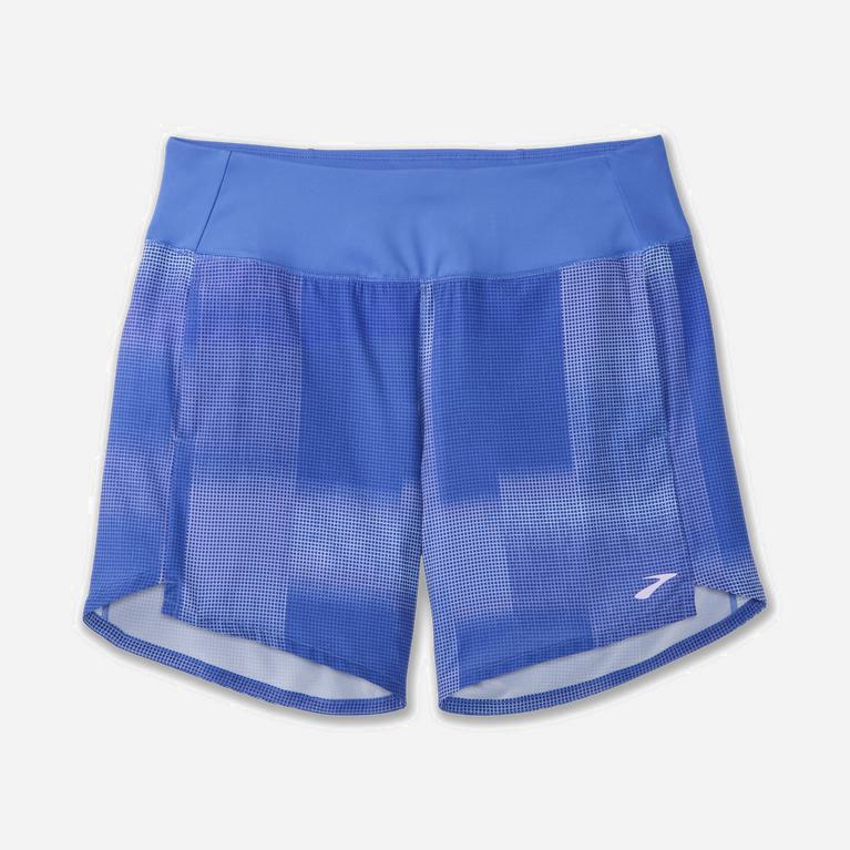 Brooks Women's Chaser 7 Running Shorts Singapore - Bluetiful Altitude Print (46715-LTOY)